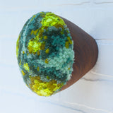 Puff Sculpture in Vintage Teak Frame | Neon Islands