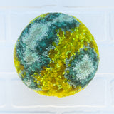 Puff Sculpture in Vintage Teak Frame | Fireflies