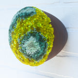 Puff Sculpture in Vintage Teak Frame | Fireflies