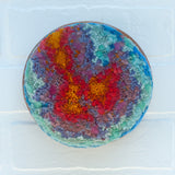 Puff Sculpture in Vintage Teak Frame | Sunset