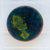Puff Sculpture in Vintage Teak Frame | Oil Slick