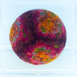 Puff Sculpture in Vintage Teak Frame | Autumn