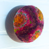 Puff Sculpture in Vintage Teak Frame | Autumn