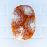 Puff "Loaff" in Vintage Teak Frame | Creamsicle