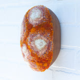 Puff "Loaff" in Vintage Teak Frame | Creamsicle