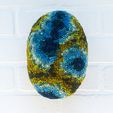 Puff "Loaff" in Vintage Teak Frame | Blue + Green