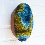 Puff "Loaff" in Vintage Teak Frame | Blue + Green