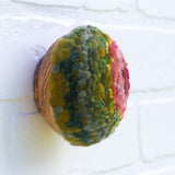 Midi Puff in Olive Wood Frame | Watermelon