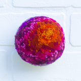 Midi Puff in Olive Wood Frame | Hot Pink