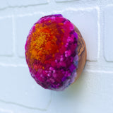 Midi Puff in Olive Wood Frame | Hot Pink