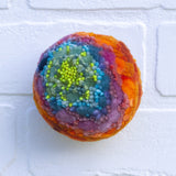 Midi Puff in Olive Wood Frame | Green + Orange