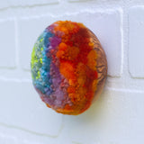 Midi Puff in Olive Wood Frame | Green + Orange