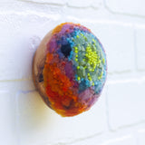 Midi Puff in Olive Wood Frame | Green + Orange