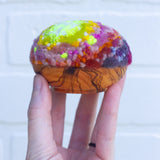 Midi Puff in Olive Wood Frame | Firelight