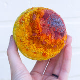 Midi Puff in Olive Wood Frame | Tropical Rainbow