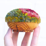 Midi Puff in Olive Wood Frame | Watermelon