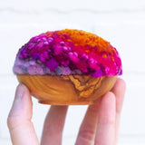 Midi Puff in Olive Wood Frame | Hot Pink