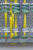 Modern Woven Plaid with Vintage Frame | Green + Yellow