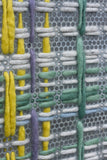 Modern Woven Plaid with Vintage Frame | Green + Yellow