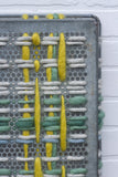 Modern Woven Plaid with Vintage Frame | Green + Yellow