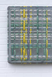 Modern Woven Plaid with Vintage Frame | Green + Yellow