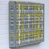 Modern Woven Plaid with Vintage Frame | Yellow + White