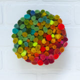 Felted Puff in Vintage Teak Frame | Rainbow (4)