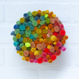 Felted Puff in Vintage Teak Frame | Rainbow (6)