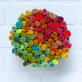 Felted Puff in Vintage Teak Frame | Rainbow (7)