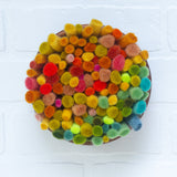 Felted Puff in Vintage Teak Frame | Rainbow (9)