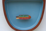 Embroidered Rainbow Trout in Rare Double Sided Teak Frame