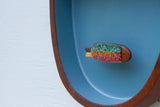 Embroidered Rainbow Trout in Rare Double Sided Teak Frame