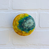 Midi Puff in Olive Wood Frame | Mint, Green, Yellow