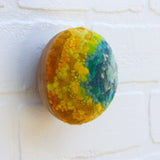 Midi Puff in Olive Wood Frame | Mint, Green, Yellow