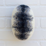 Puff "Loaff" in Vintage Teak Frame | Black + White