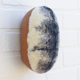 Puff "Loaff" in Vintage Teak Frame | Black + White