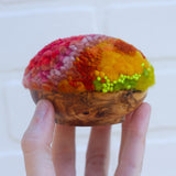 Midi Puff in Olive Wood Frame | Warm + Bright