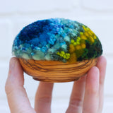 Midi Puff in Olive Wood Frame | Earth