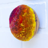 Midi Puff in Olive Wood Frame | Fire