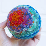 Midi Puff in Olive Wood Frame | Coral Reef