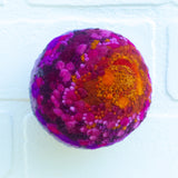 Midi Puff in Olive Wood Frame | Orange + Hot Pink