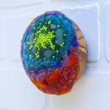 Midi Puff in Olive Wood Frame | Jewel Tones