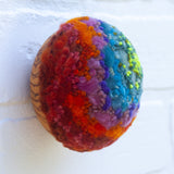 Midi Puff in Olive Wood Frame | Jewel Tones