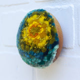 Midi Puff in Olive Wood Frame | Sunflower