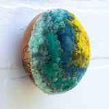 Midi Puff in Olive Wood Frame | Sunflower