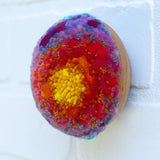 Midi Puff in Olive Wood Frame | Sunset in the Tropics