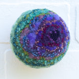 Midi Puff in Olive Wood Frame | Purple + Green