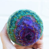 Midi Puff in Olive Wood Frame | Purple + Green