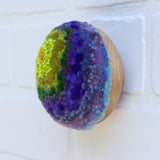 Midi Puff in Olive Wood Frame | Lily Pad