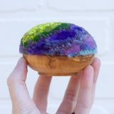 Midi Puff in Olive Wood Frame | Lily Pad